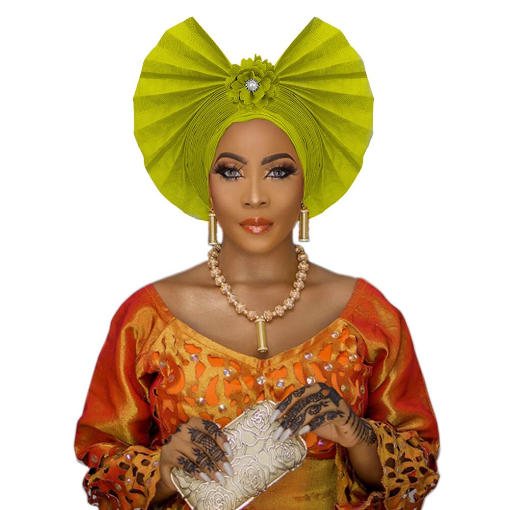 Traditional Headtie For Women Fan Shape Gele/ Turban