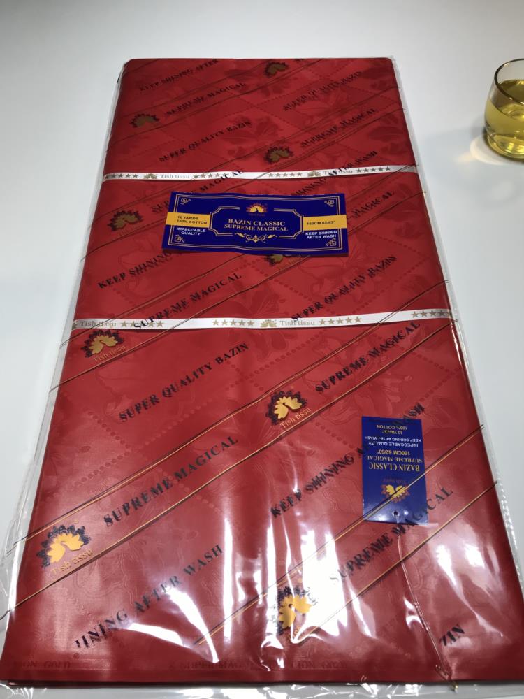 Top Quality Atiku Fabric For Men &Women's Bazin Riche Sewing Washable 5 Yards Nigerian Brocade Tissu African Bazin Riche Fabric