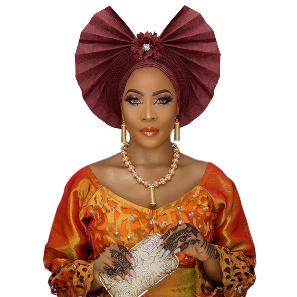 Traditional Headtie For Women Fan Shape Gele/ Turban