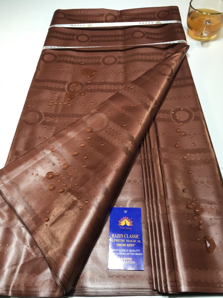 Top Quality Atiku Fabric For Men &Women's Bazin Riche Sewing Washable 5 Yards Nigerian Brocade Tissu African Bazin Riche Fabric
