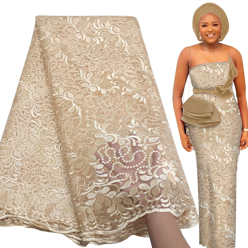 French Tulle 5 Yard with Rhinestones High Quality