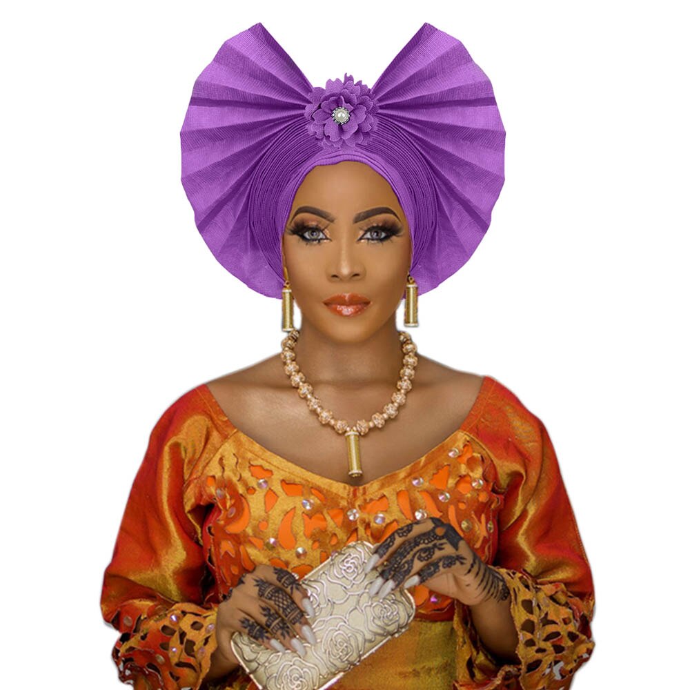 Traditional Headtie For Women Fan Shape Gele/ Turban