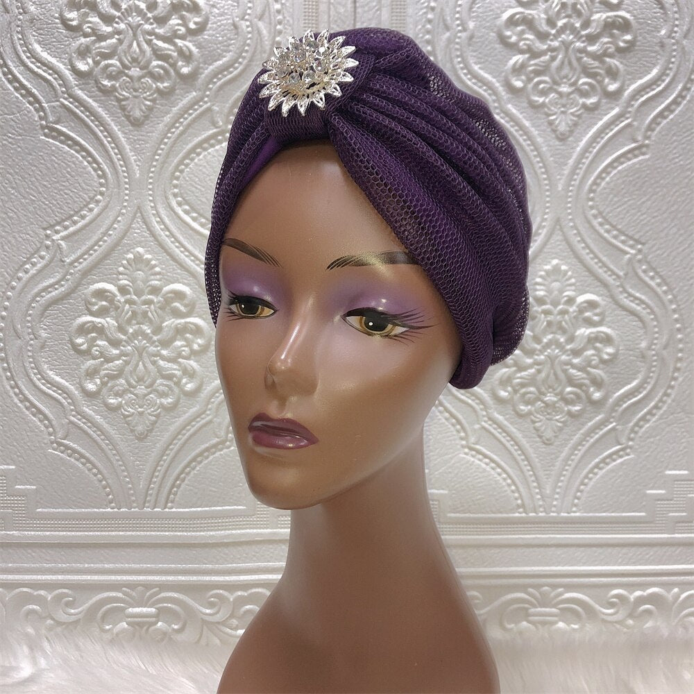 Bonnet Turban with Brooch