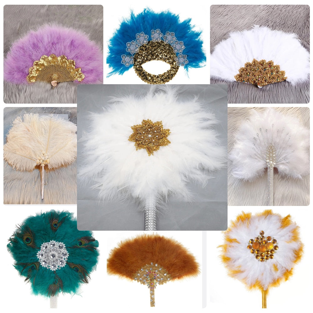 Turkey Feather Hand Fan