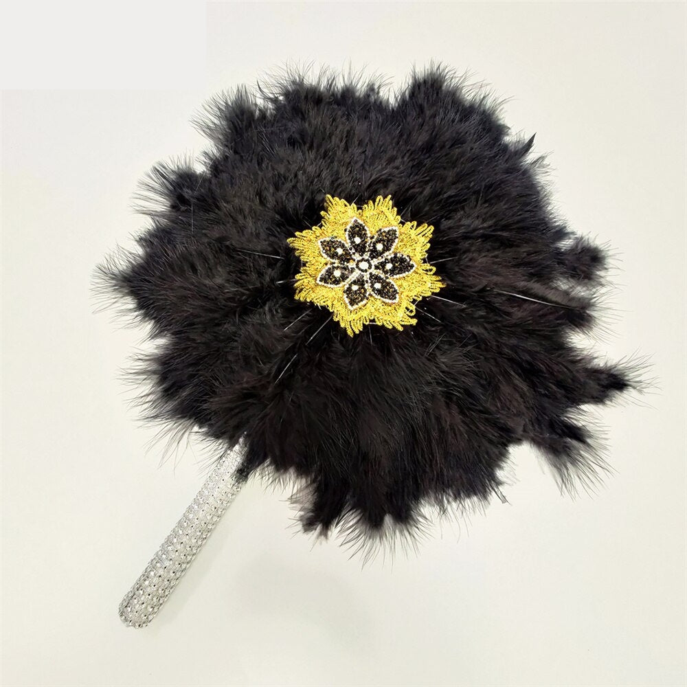 Feather Fan With Stones