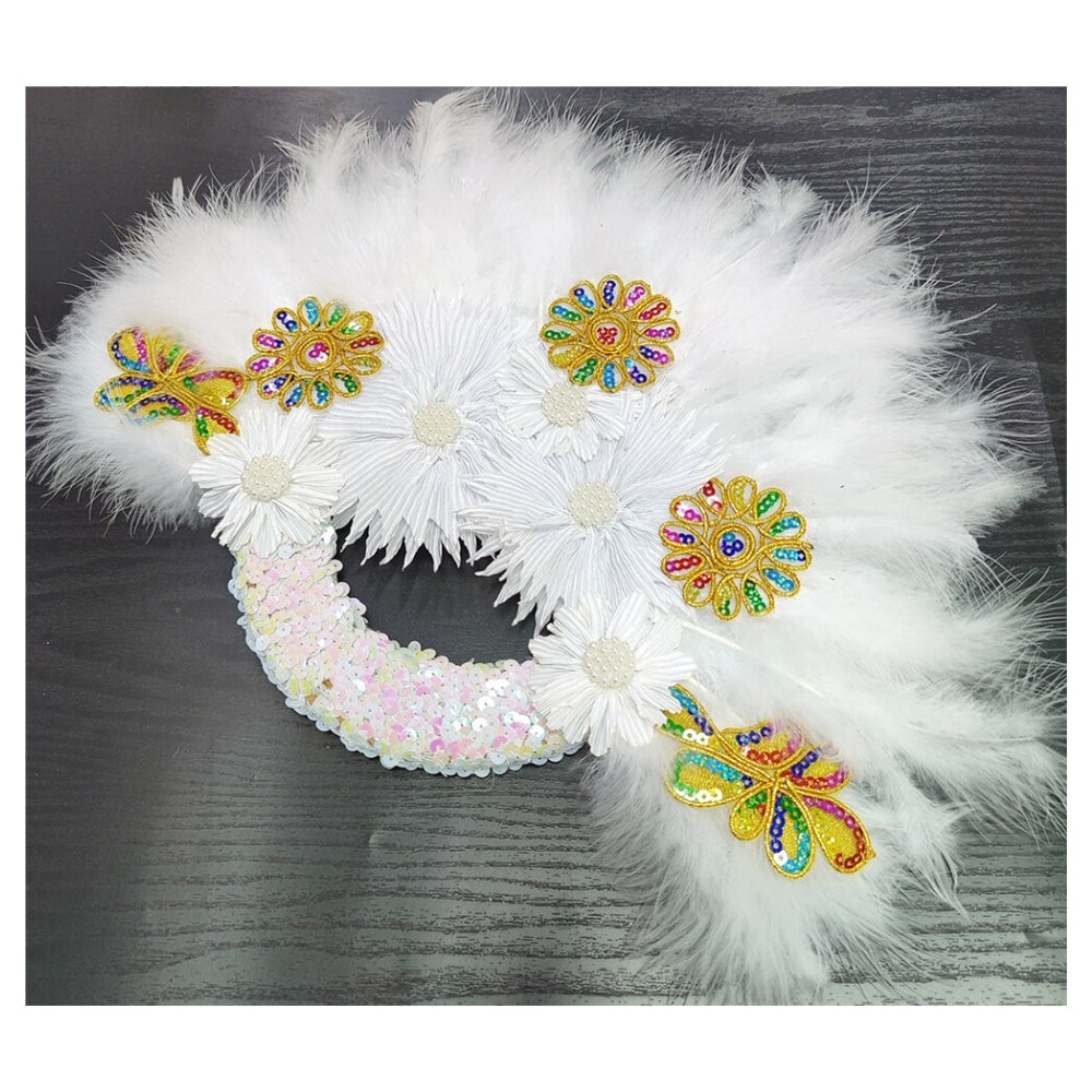 Feather Fan With Stones