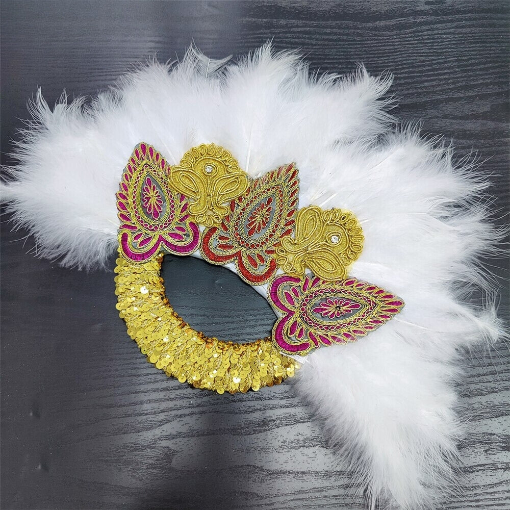 Feather Fan With Stones