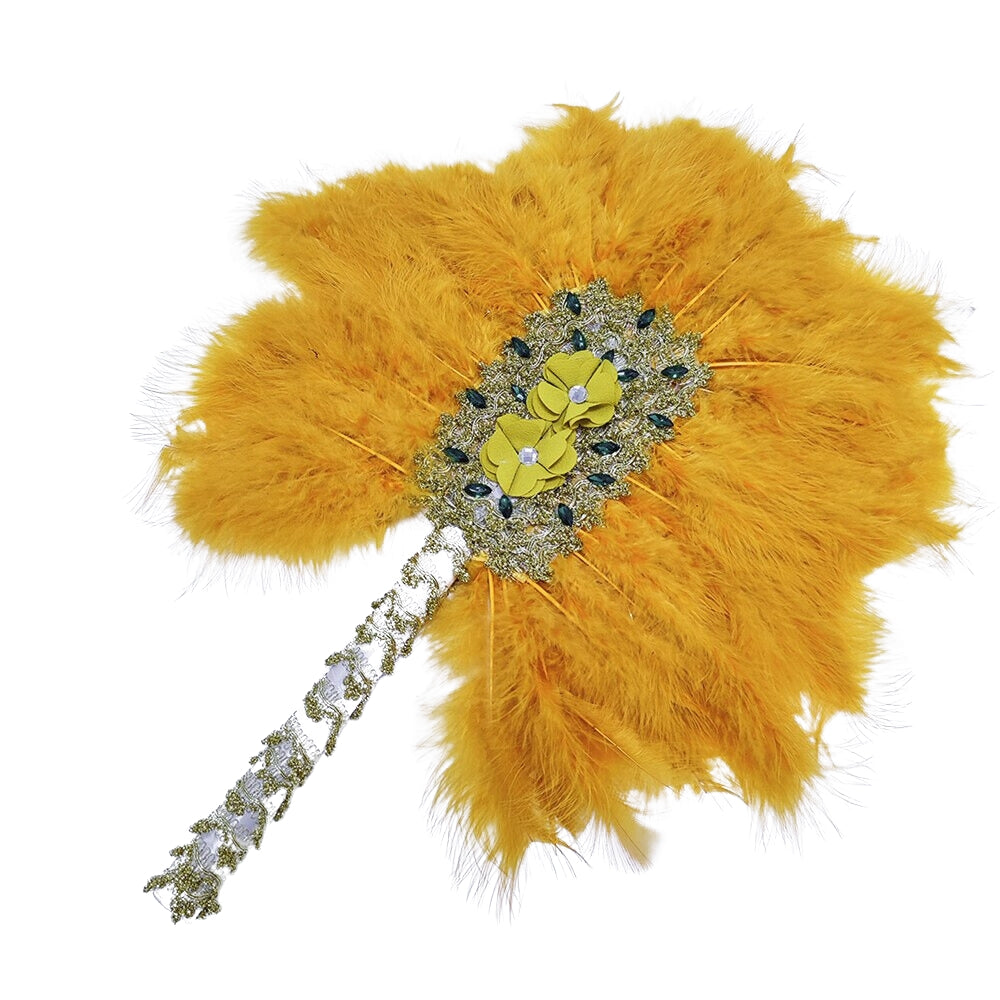 Feather Fan With Stones