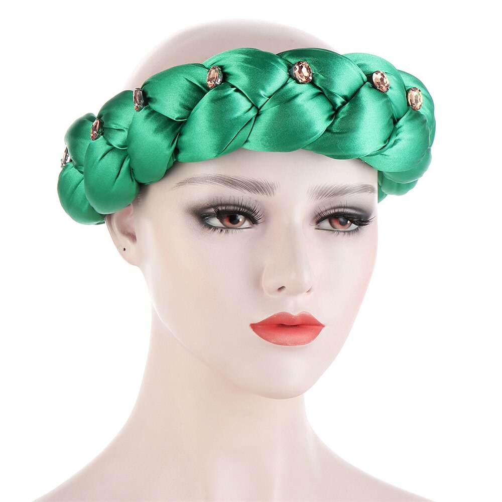 Satin Braided HeadBand With Sequins