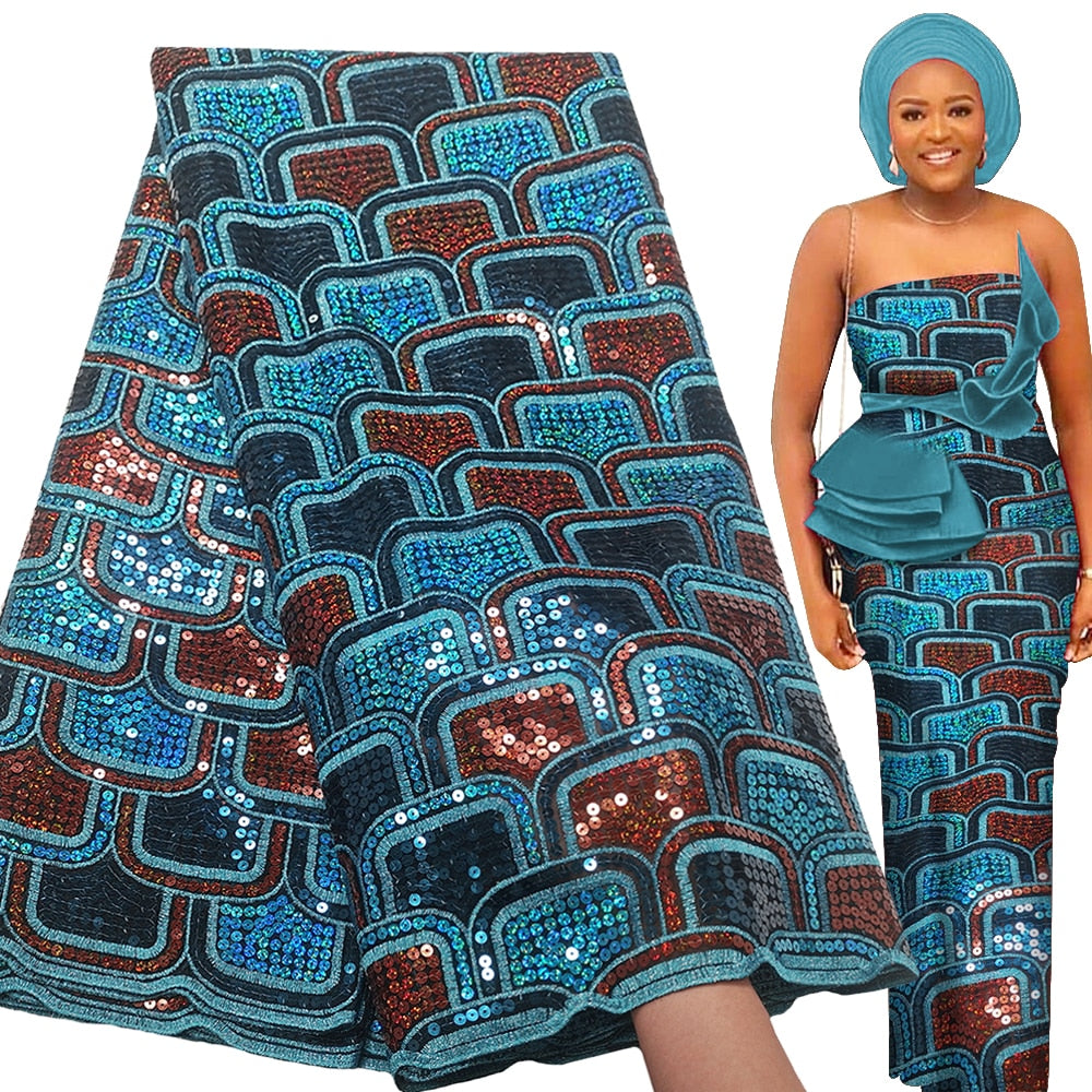 Luxury Sequence Lace Fabric 5 Yards French Tulle