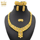 Nigerian Wedding Jewelry Set Gold Plated Dubai African Chokers Necklace Earrings Rings Fashion Bridal Jewellery Sets For Women