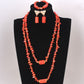 Coral Beads Necklace Jewelry Set