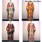 Traditional Print Holiday V-Neck Long Kaftan