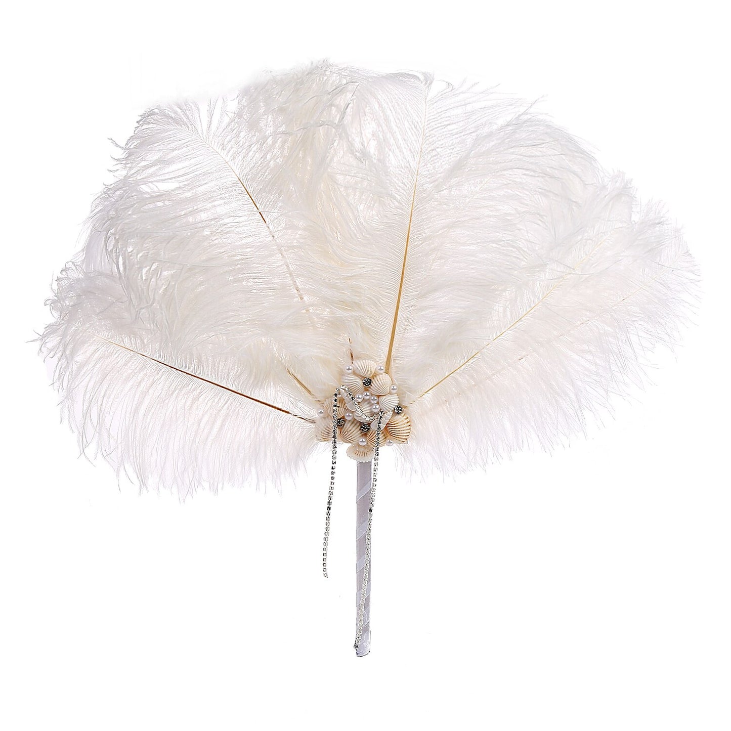 Ostrich Feather Fan With Pearl