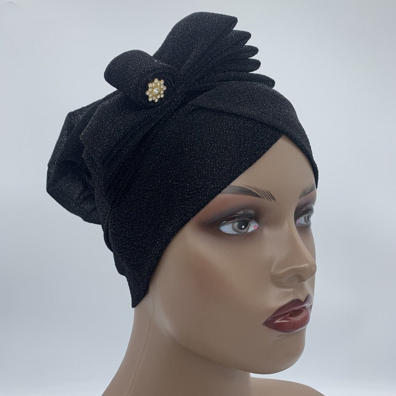 Shimmer Turban Cap
