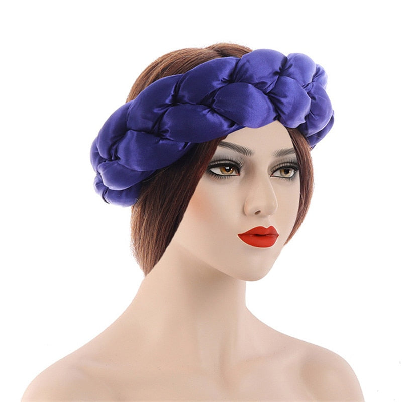 Satin Braided HeadBand With Sequins