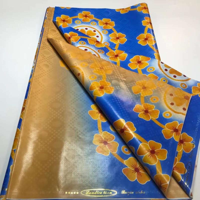 Top Quality Colorful Style African Bazin Riche Fabric Cotton Basin Sewing Guinea Brocade Tissu Africain Nigerian Atiku 5 Yards
