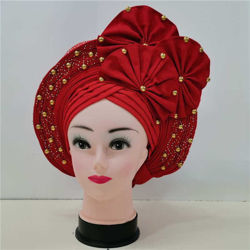 Beaded Auto Gele With Sequins