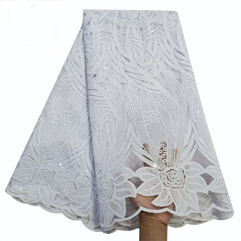 5 Yards Sequins Embroidery French Lace