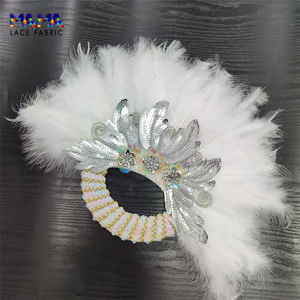 Feather Fan With Stones