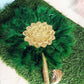 Gold Lace Feather Fan