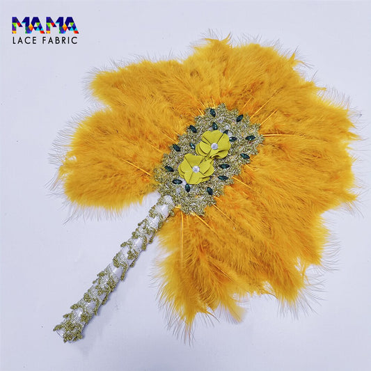 Feather Fan With Stones