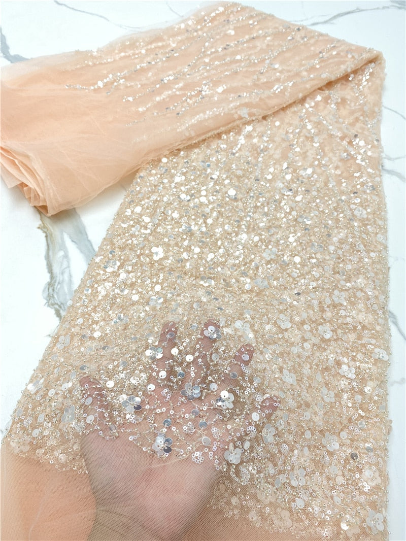 French Lace With Beads and Sequins