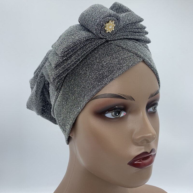 Shimmer Turban Cap