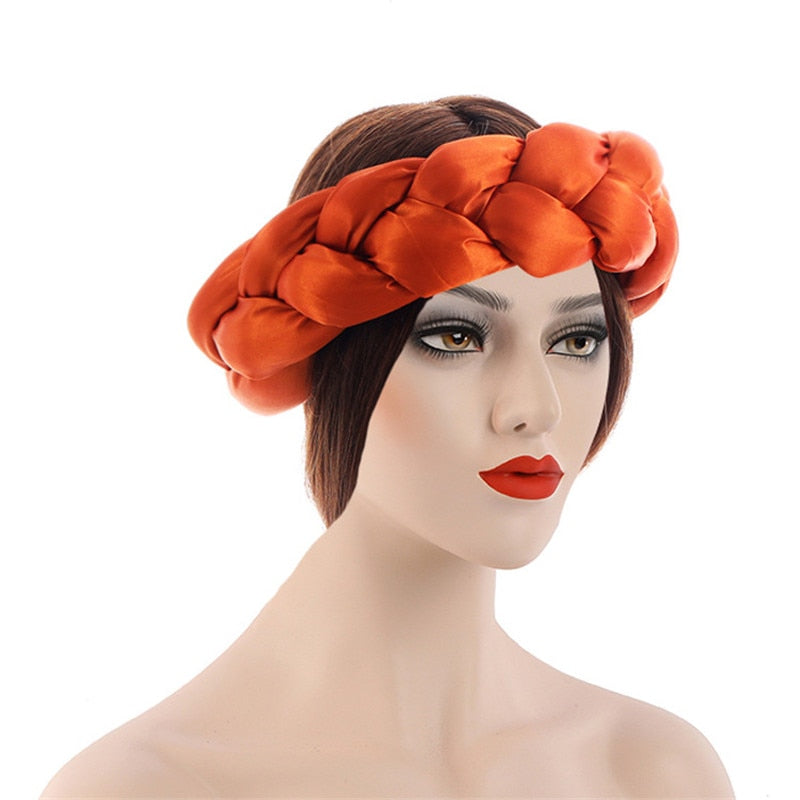 Satin Braided HeadBand With Sequins