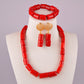Nigeria Wedding Bridal Wedding Jewelry White Natural Coral Bead Necklace Jewelry African Wedding Banquet Jewelry Set AU-116