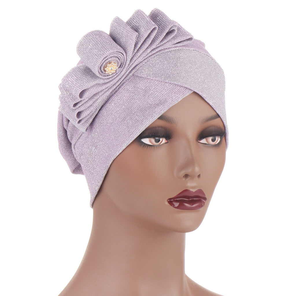 Shimmer Turban Cap