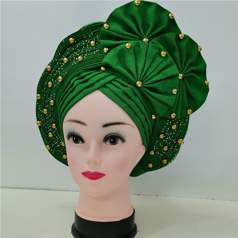 Beaded Auto Gele With Sequins