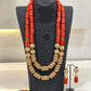 Nigeria Wedding Jewelry Handmade  Original Coral African Beads Jewelry Set Gold Dubai Women Costume Jewelry Set Coral Party ABG8