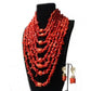 Coral Beads Jewelry Set Orange Layers