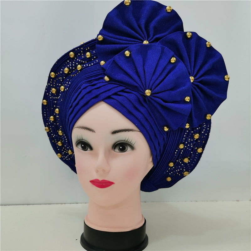 Beaded Auto Gele With Sequins