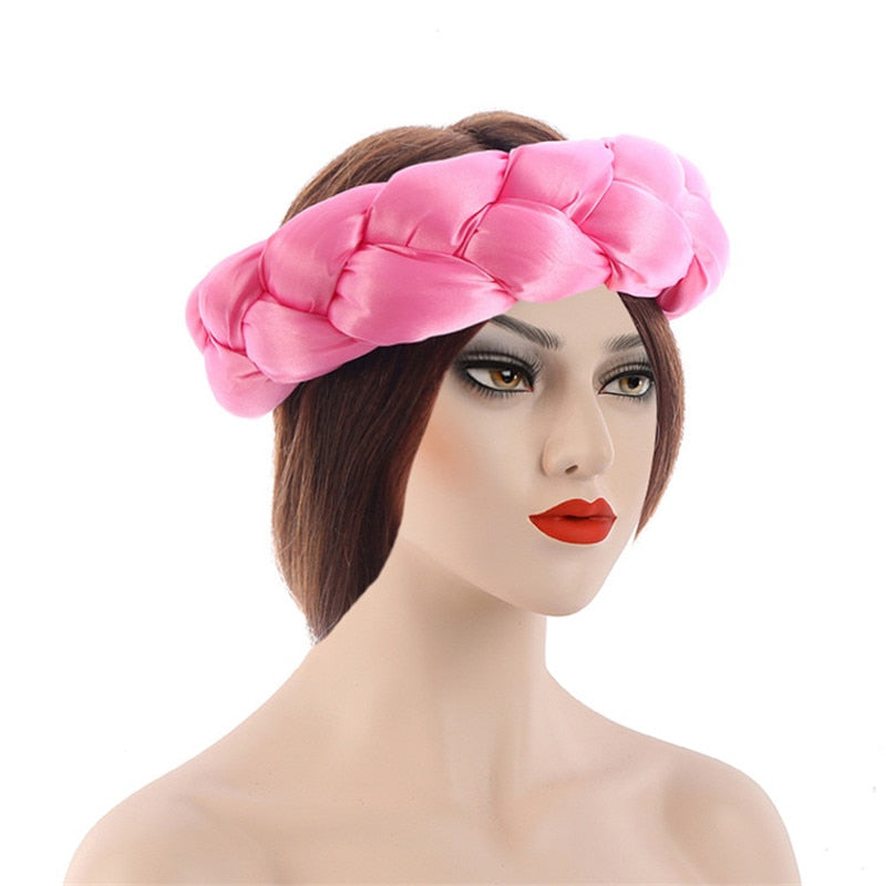 Satin Braided HeadBand With Sequins