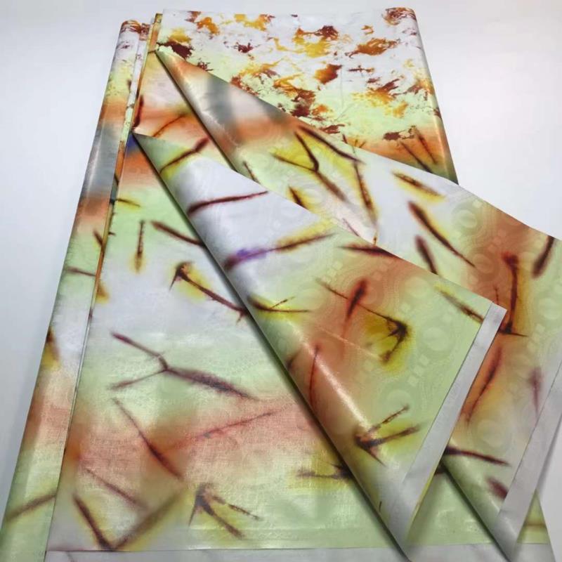 Top Quality Colorful Style African Bazin Riche Fabric Cotton Basin Sewing Guinea Brocade Tissu Africain Nigerian Atiku 5 Yards