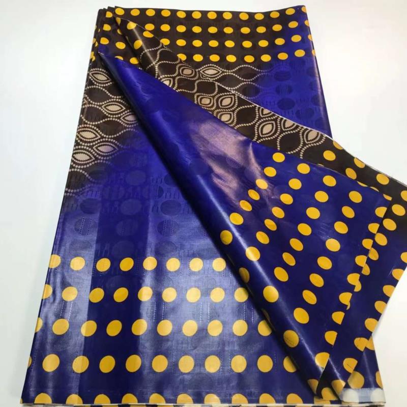 Top Quality Colorful Style African Bazin Riche Fabric Cotton Basin Sewing Guinea Brocade Tissu Africain Nigerian Atiku 5 Yards