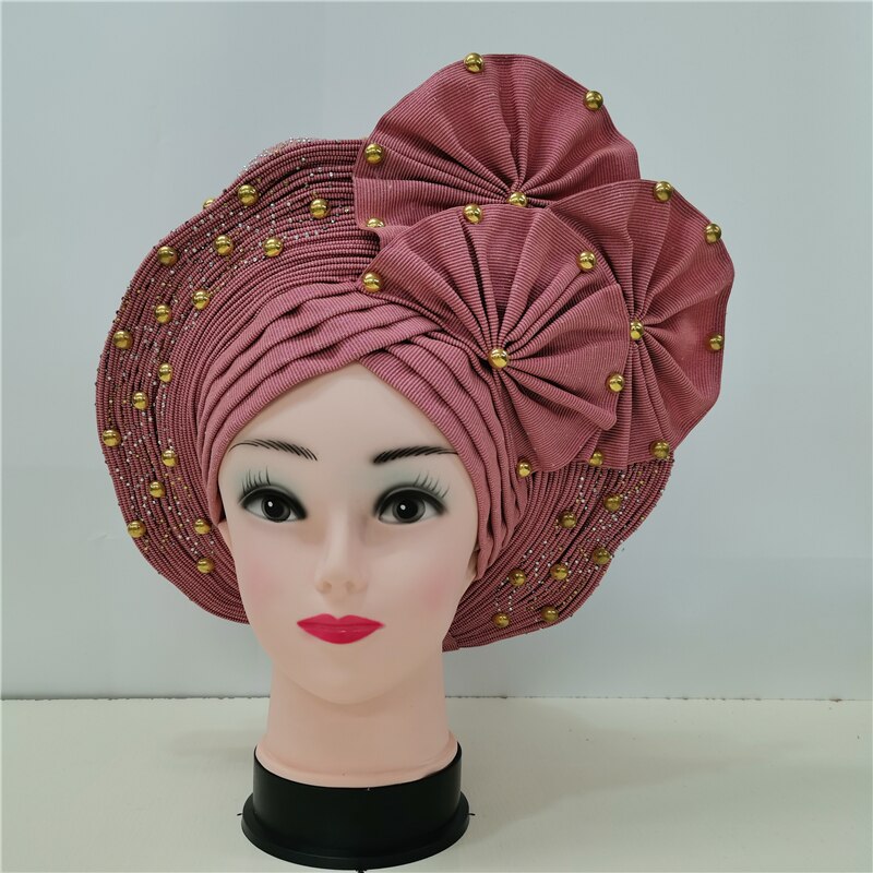 Beaded Auto Gele With Sequins
