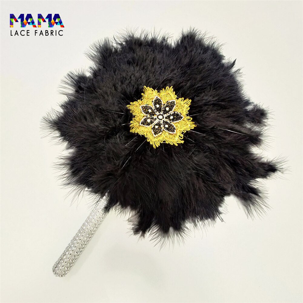 Feather Fan With Stones