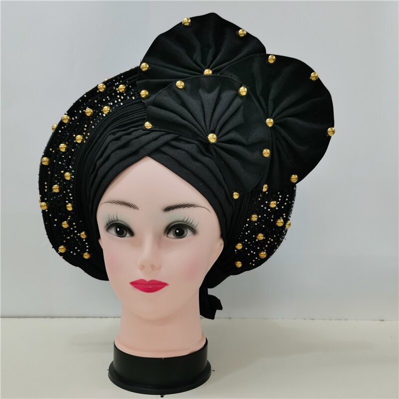 Beaded Auto Gele With Sequins