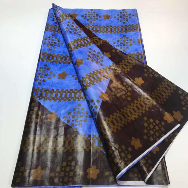 Top Quality Colorful Style African Bazin Riche Fabric Cotton Basin Sewing Guinea Brocade Tissu Africain Nigerian Atiku 5 Yards