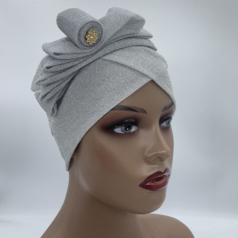 Shimmer Turban Cap