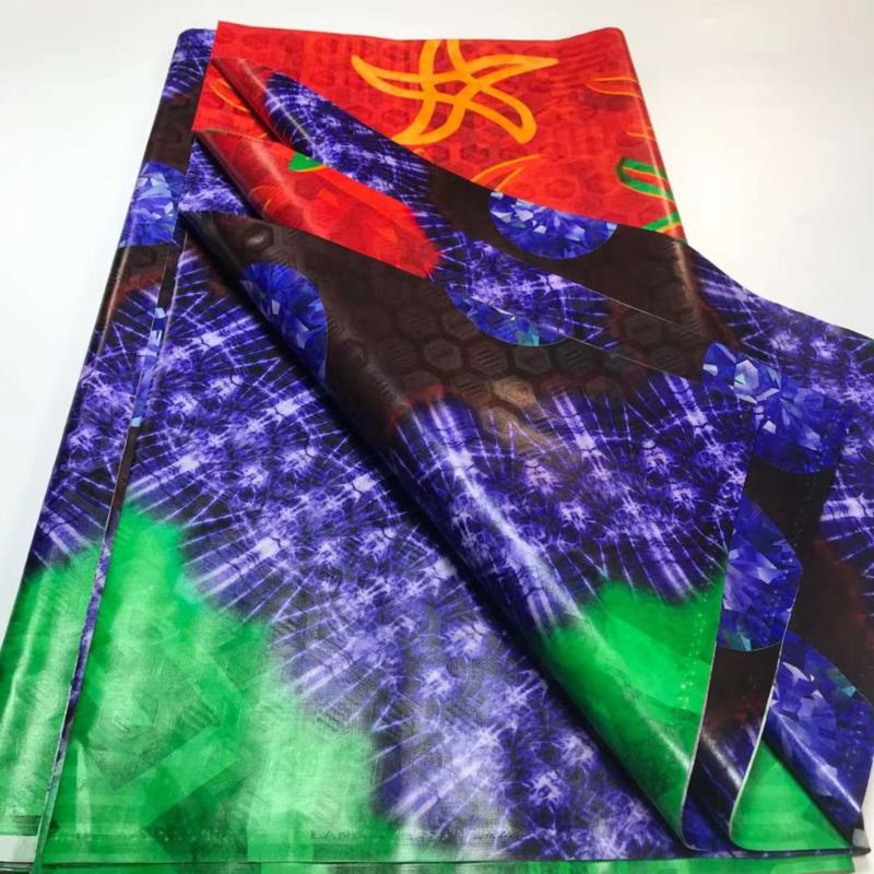 Top Quality Colorful Style African Bazin Riche Fabric Cotton Basin Sewing Guinea Brocade Tissu Africain Nigerian Atiku 5 Yards