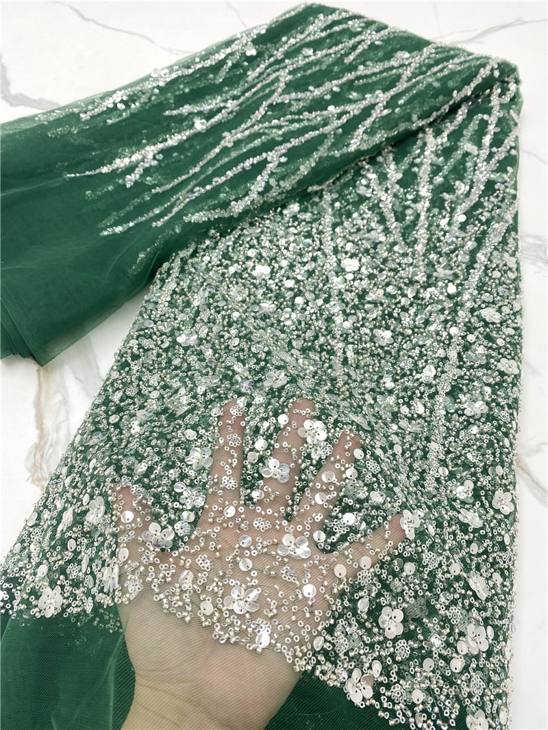 French Lace With Beads and Sequins