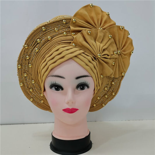 Beaded Auto Gele With Sequins