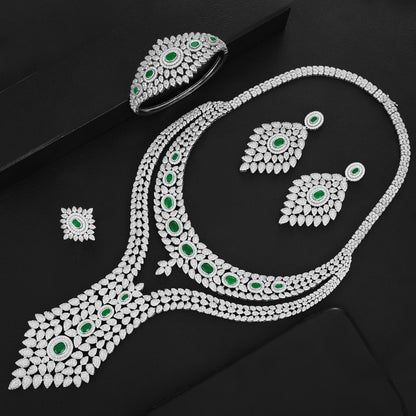 Double Layer Cubic Zircon Chokers Dubai Gold