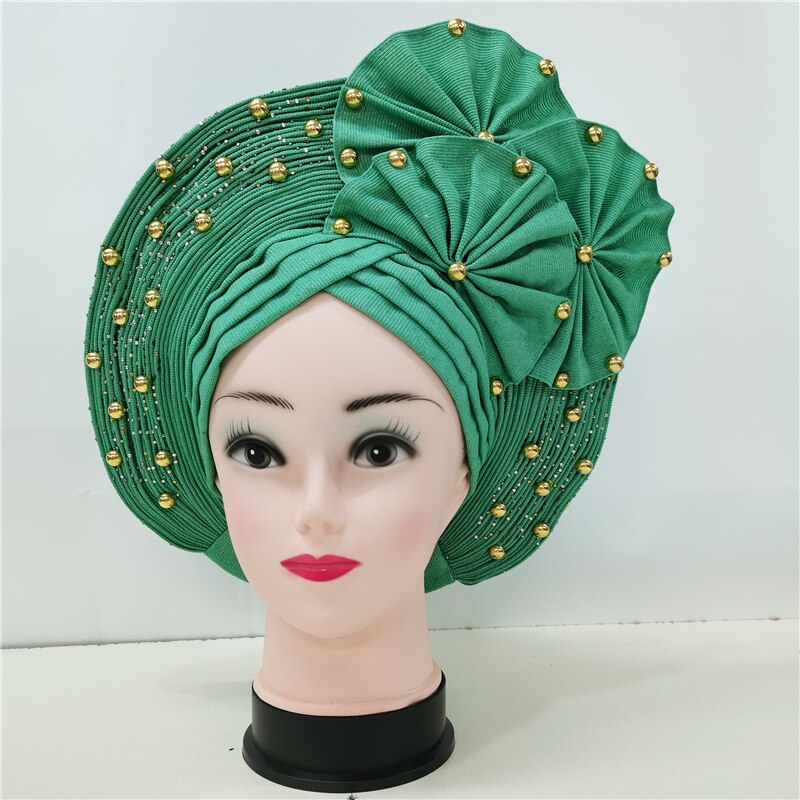 Beaded Auto Gele With Sequins