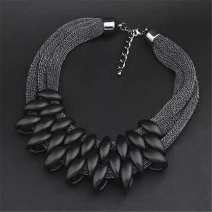 Gold Acrylic Necklace Highlights Swan Neck