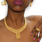 Nigerian Wedding Jewelry Set Gold Plated Dubai African Chokers Necklace Earrings Rings Fashion Bridal Jewellery Sets For Women
